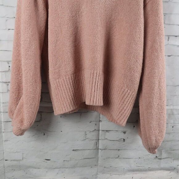 KAISLEY PINK LONG SLEEVE COWL NECK CROP SWEATER SIZE MEDIUM - Picture 5 of 8